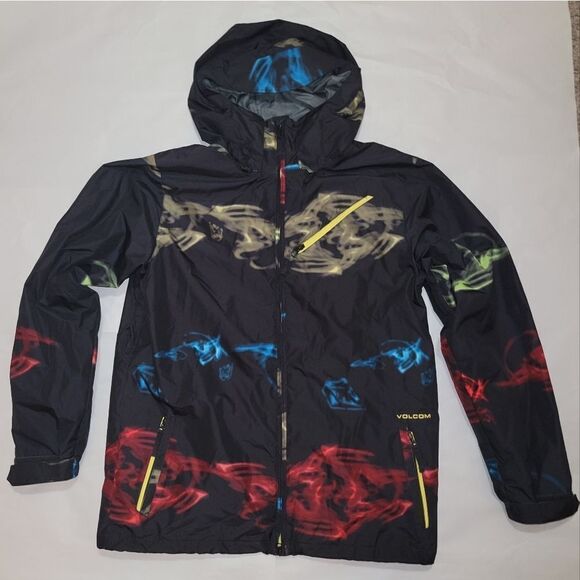 Volcom Volume Insulated Snowboard Jacket Black Multicolor Size Large • Like New! - Picture 13 of 14